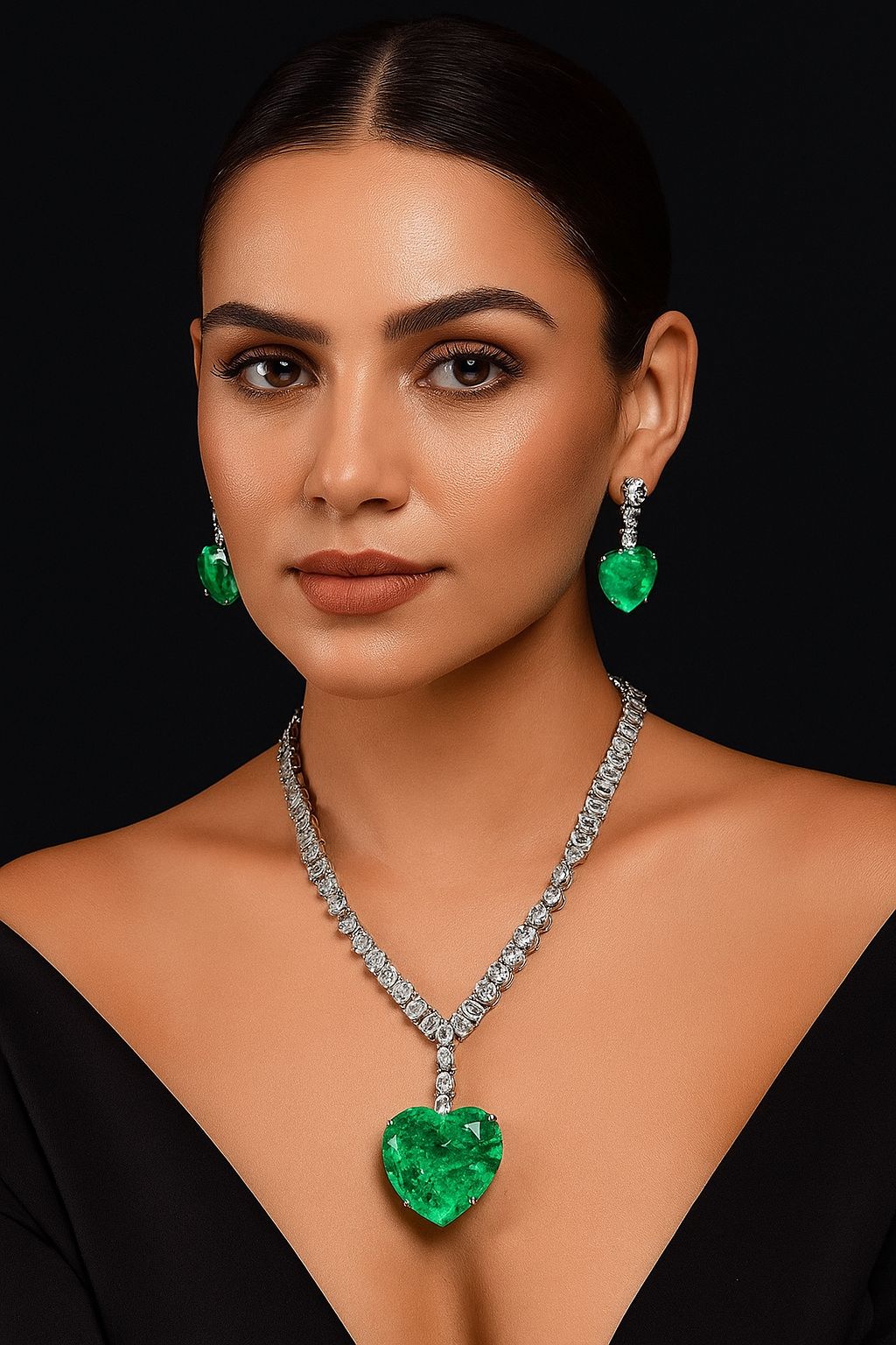 Green CZ Necklace Set
